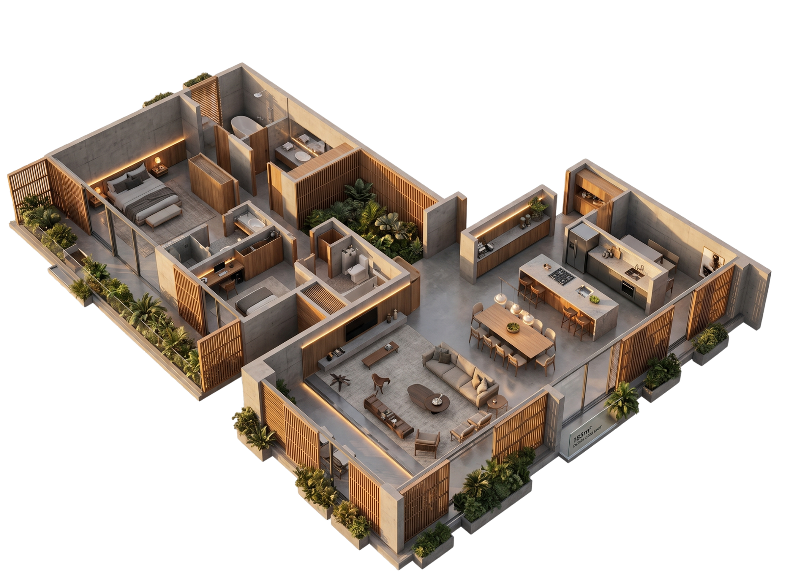 Planta 185m²